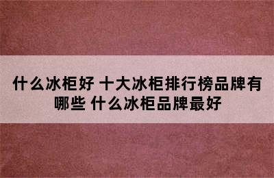 什么冰柜好 十大冰柜排行榜品牌有哪些 什么冰柜品牌最好